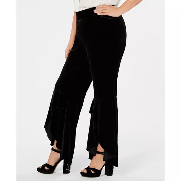 NWT Women Plus Size 20W INC International Concepts Tulip-Hem Velvet Bootcut Pant - Picture 2 of 3